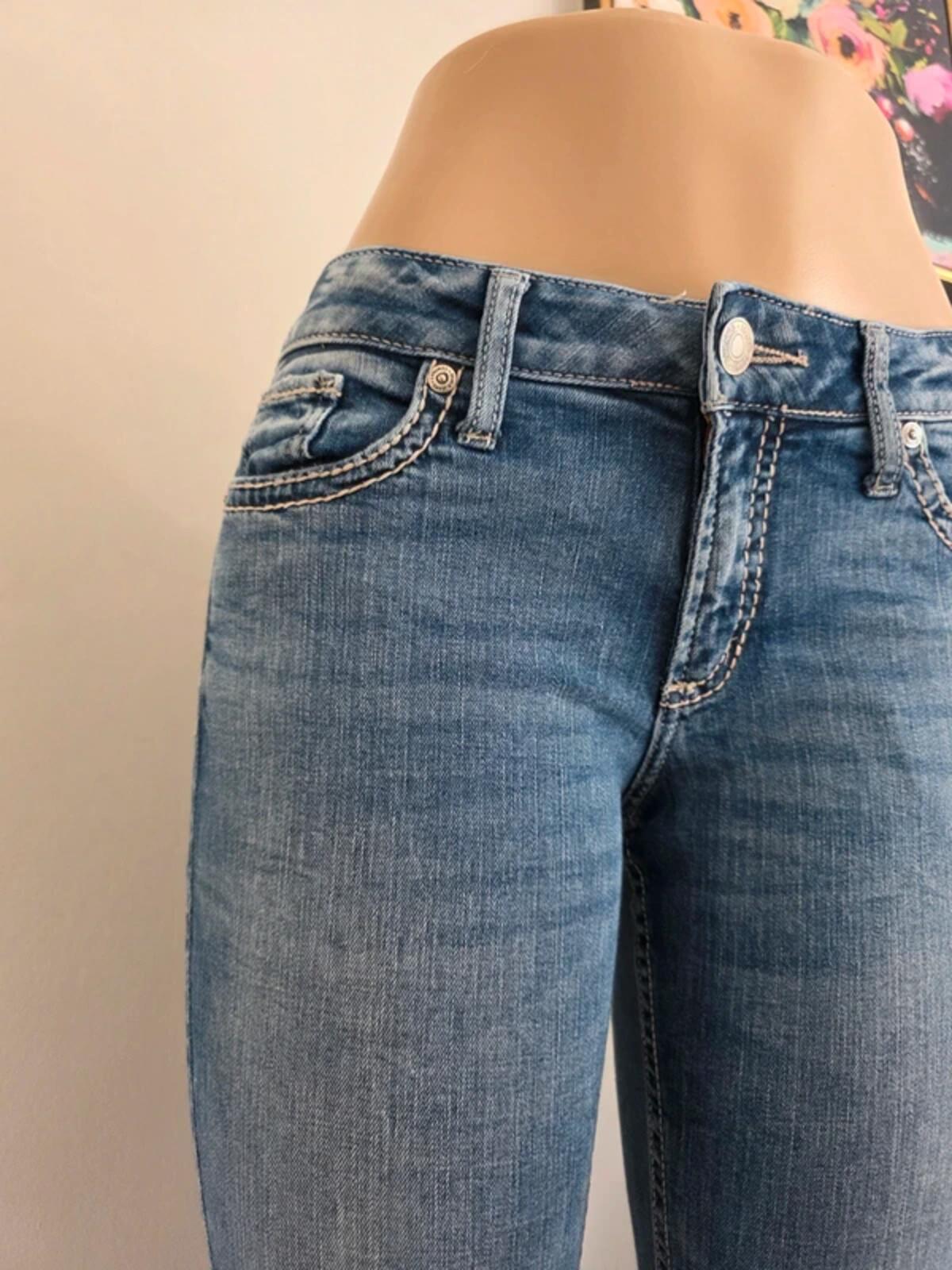 Vintage Y2K Silver Jeans Co Low Rise Bootcut Jeans UK Size 8 petite