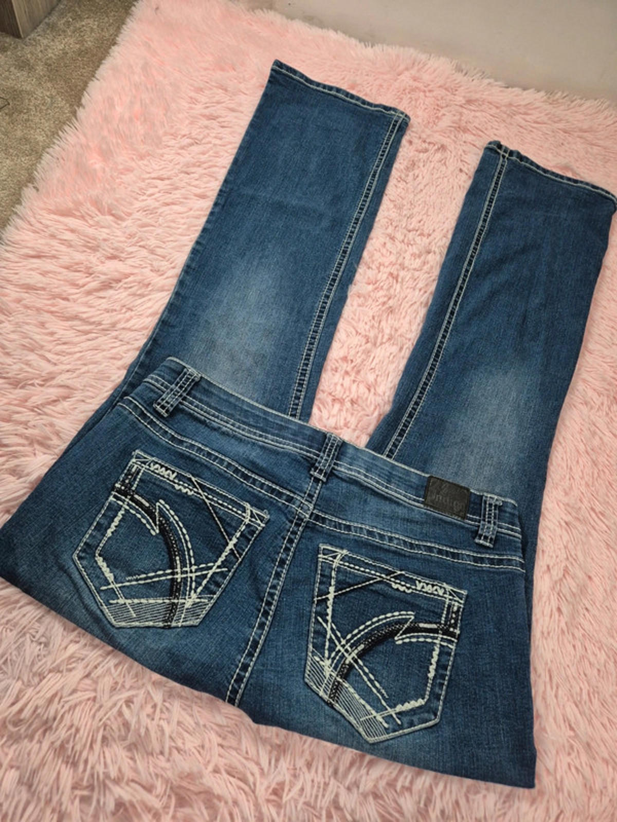Vintage Y2K Love Indigo Mid Rise Bootcut Jeans UK size 12