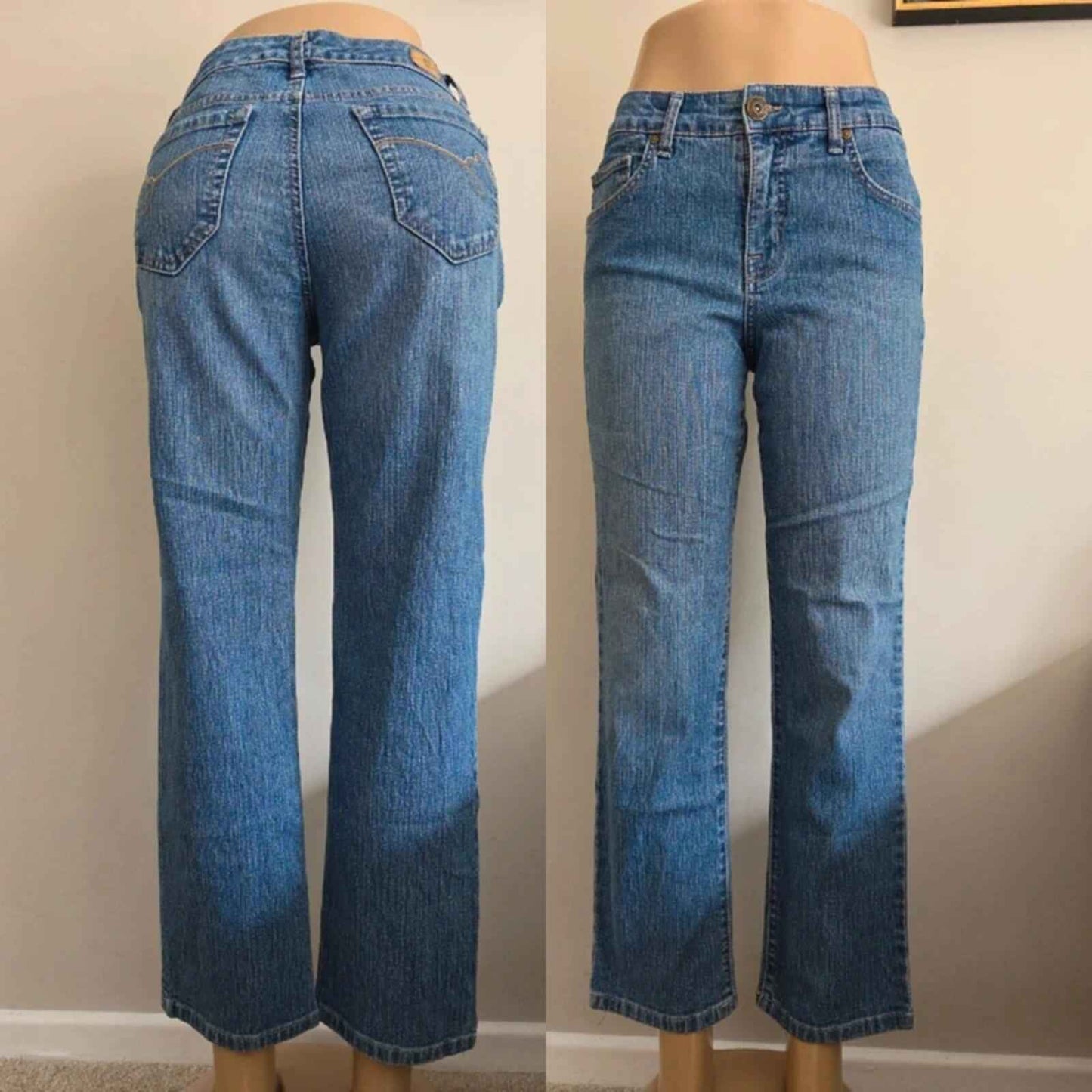 Vintage Y2K Bandolino Mid Rise Straight Leg Jeans UK Size 10 Petite