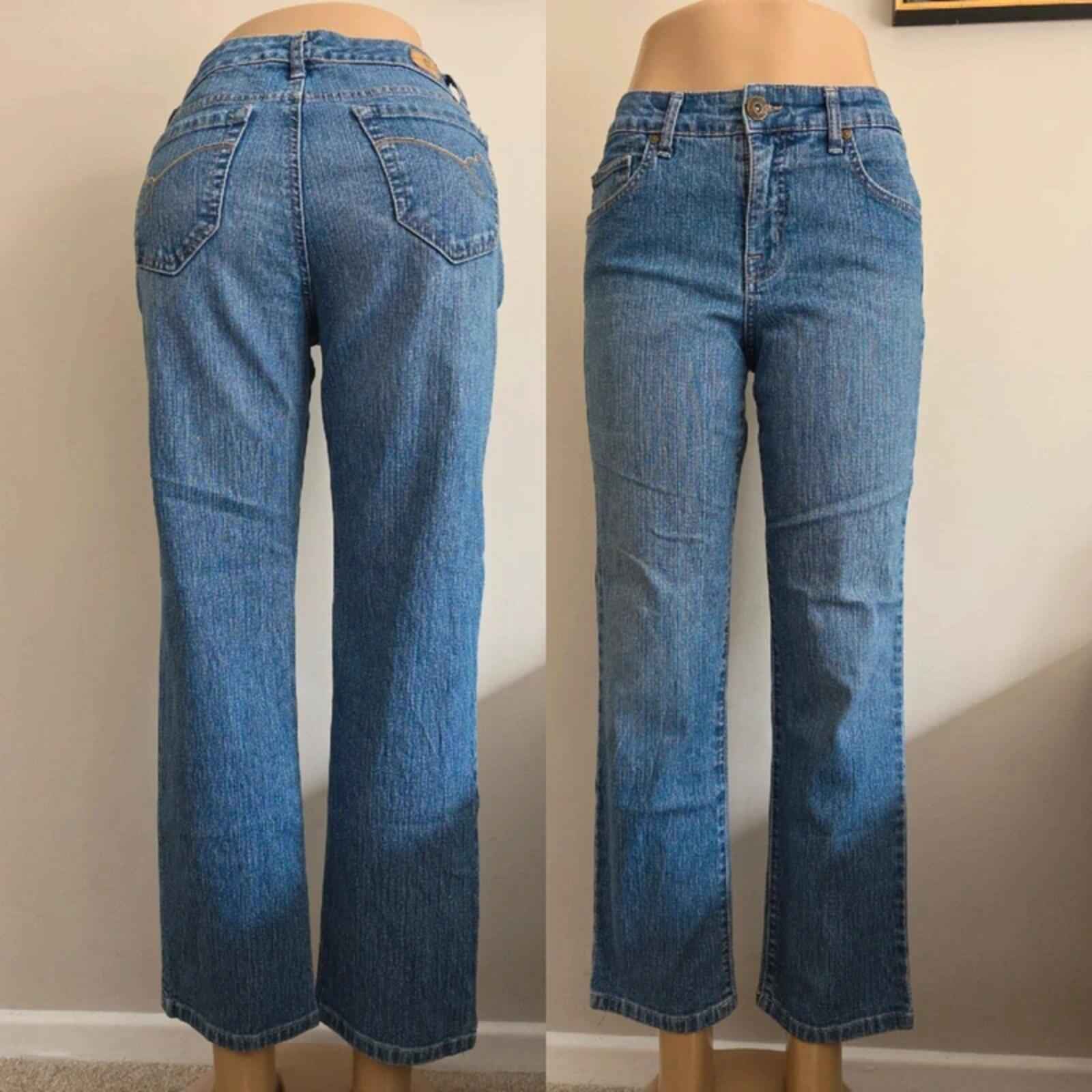 Vintage Y2K Bandolino Mid Rise Straight Leg Jeans UK Size 10 Petite