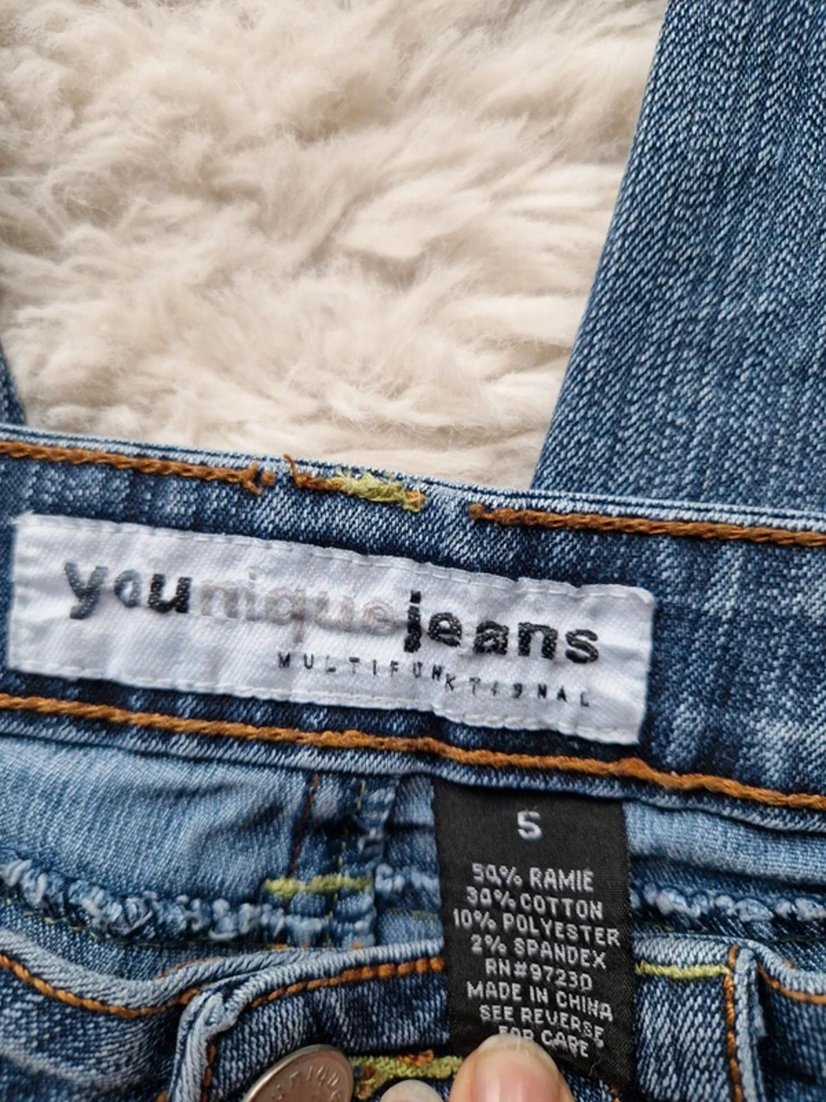 Y2K "Younique Jeans" Ultra Low Rise Bootcut Indie Grunge Festival Denim UK 8 Petite