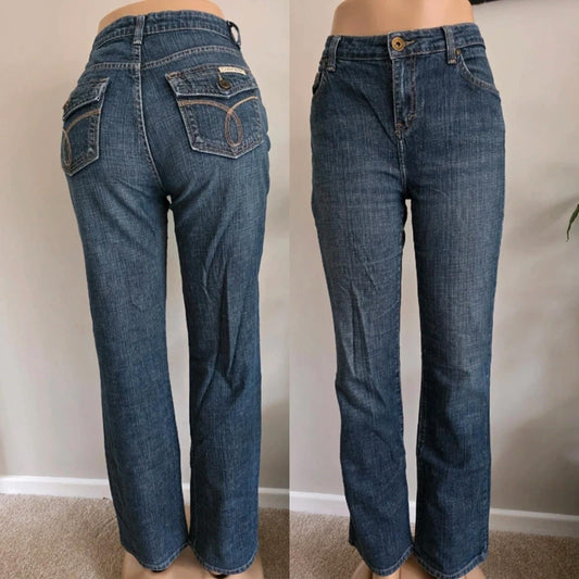 Vintage Y2K Calvin Klein Mid Rise Bootcut Jeans UK 12