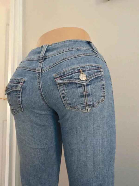 RVT Mid Rise Flared Vintage Y2K Jeans UK Size 6/8 Petite