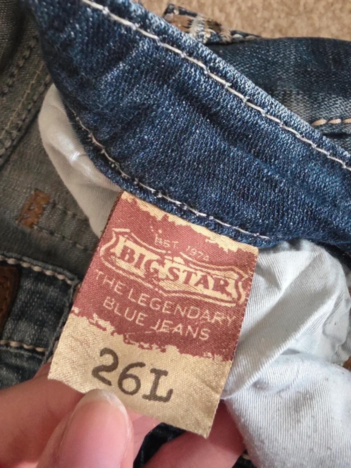 Big Star Vintage Y2K Ultra Low Rise Bootcut Jeans UK Size 6/8 Tall