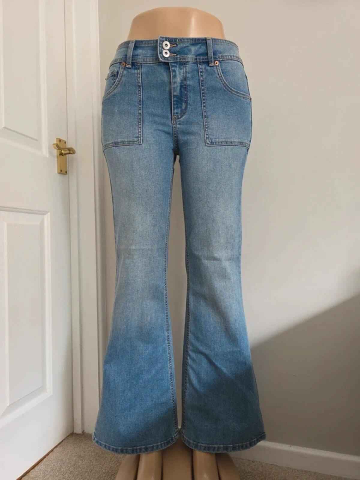 No Boundaries Mid Rise Flared Jeans UK Size 14
