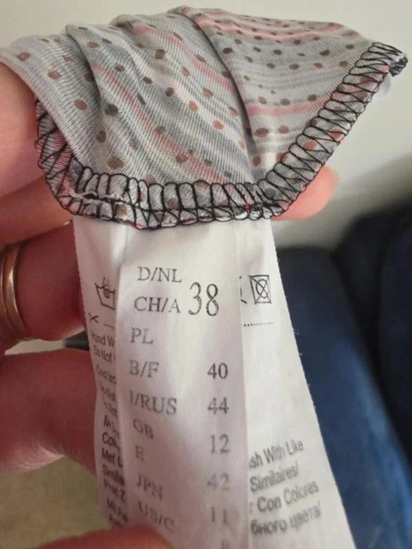 Taifun Collection Y2K Glitter Stripe Stretch Top UK Size 12