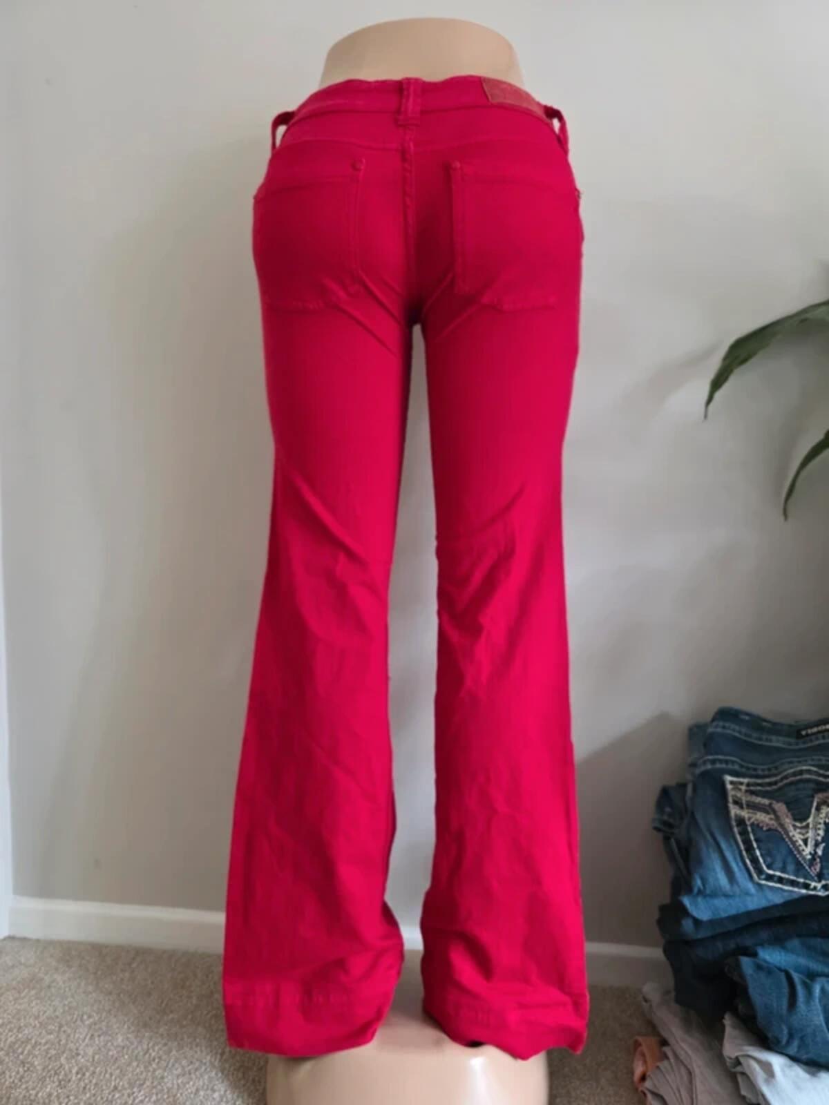 Vintage Y2K Denim Colours Low Rise Wide Leg Jeans UK Size 6 Tall