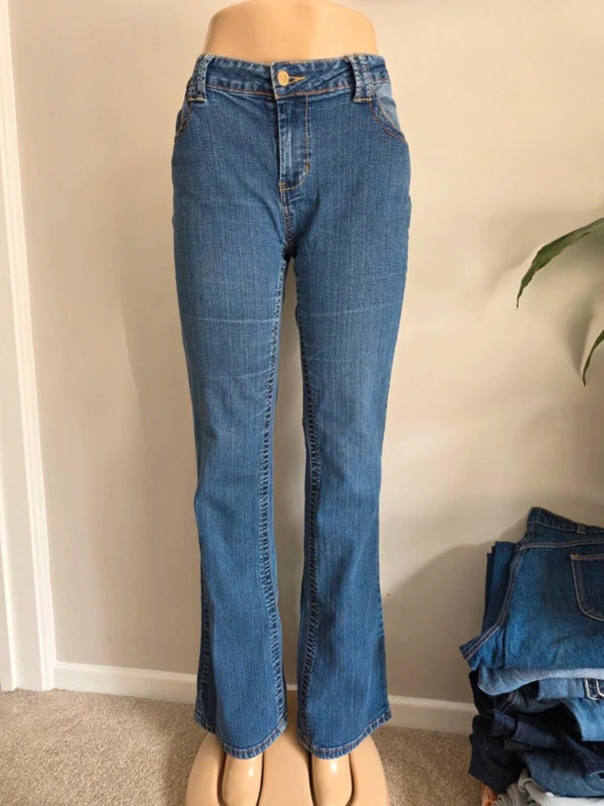 Vintage Y2K Rocawear Mid Rise Bootcut Jeans UK Size 16 Tall