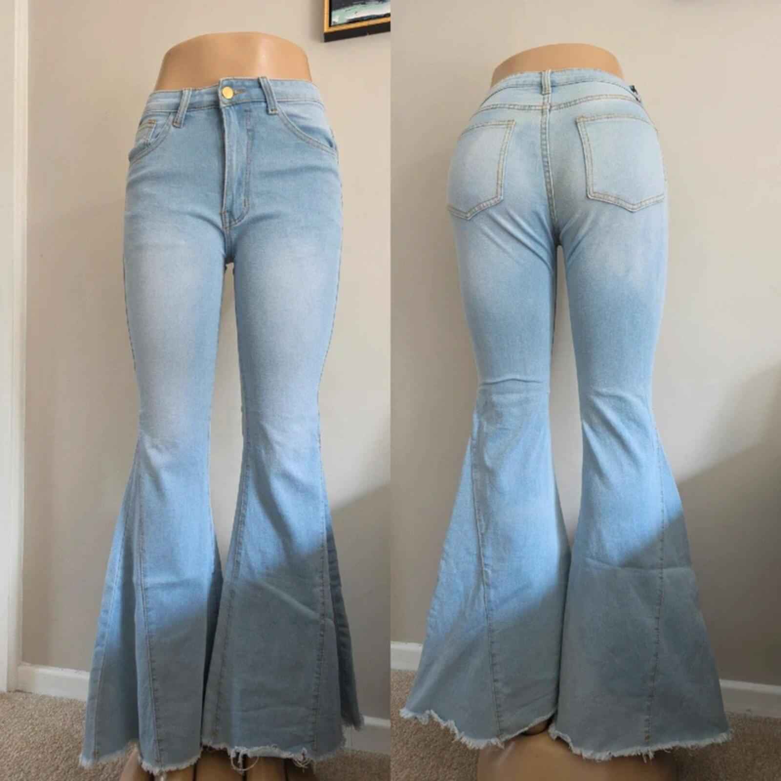 No Label Mid Rise Flared Vintage Y2K Jeans UK Size 6