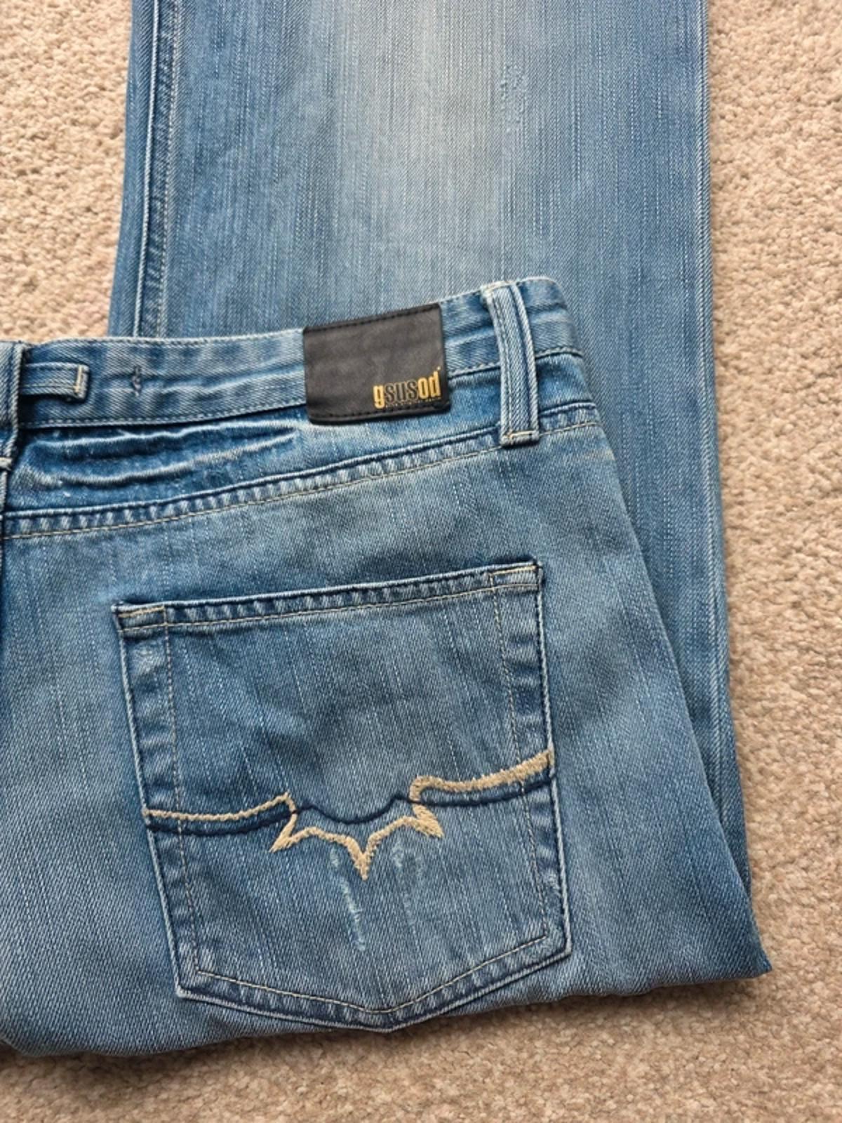 Vintage Y2K Gsus Sindustries Low Rise Wide Leg Jeans UK Size 14