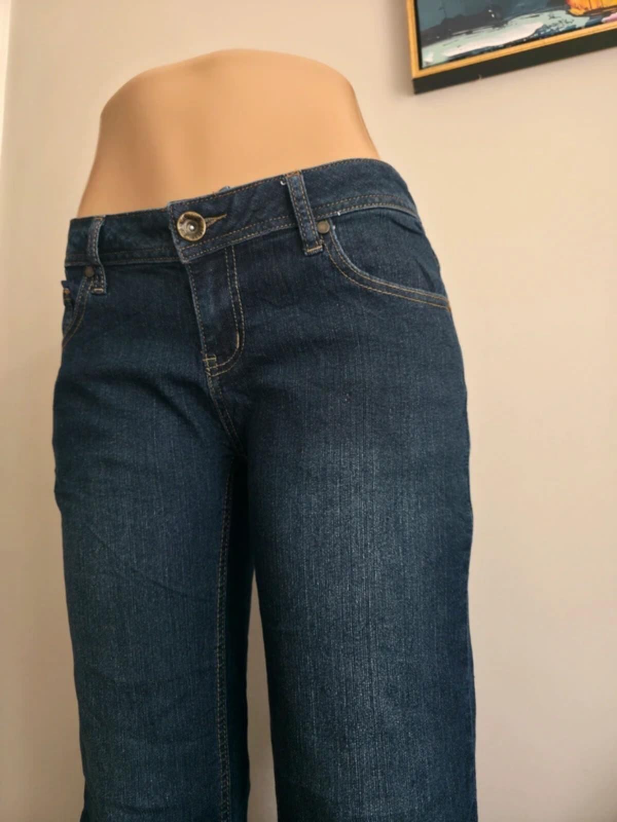 NRJ Vintage Y2K Low Rise Wide Leg Bootcut Jeans UK Size 8/10 Petite