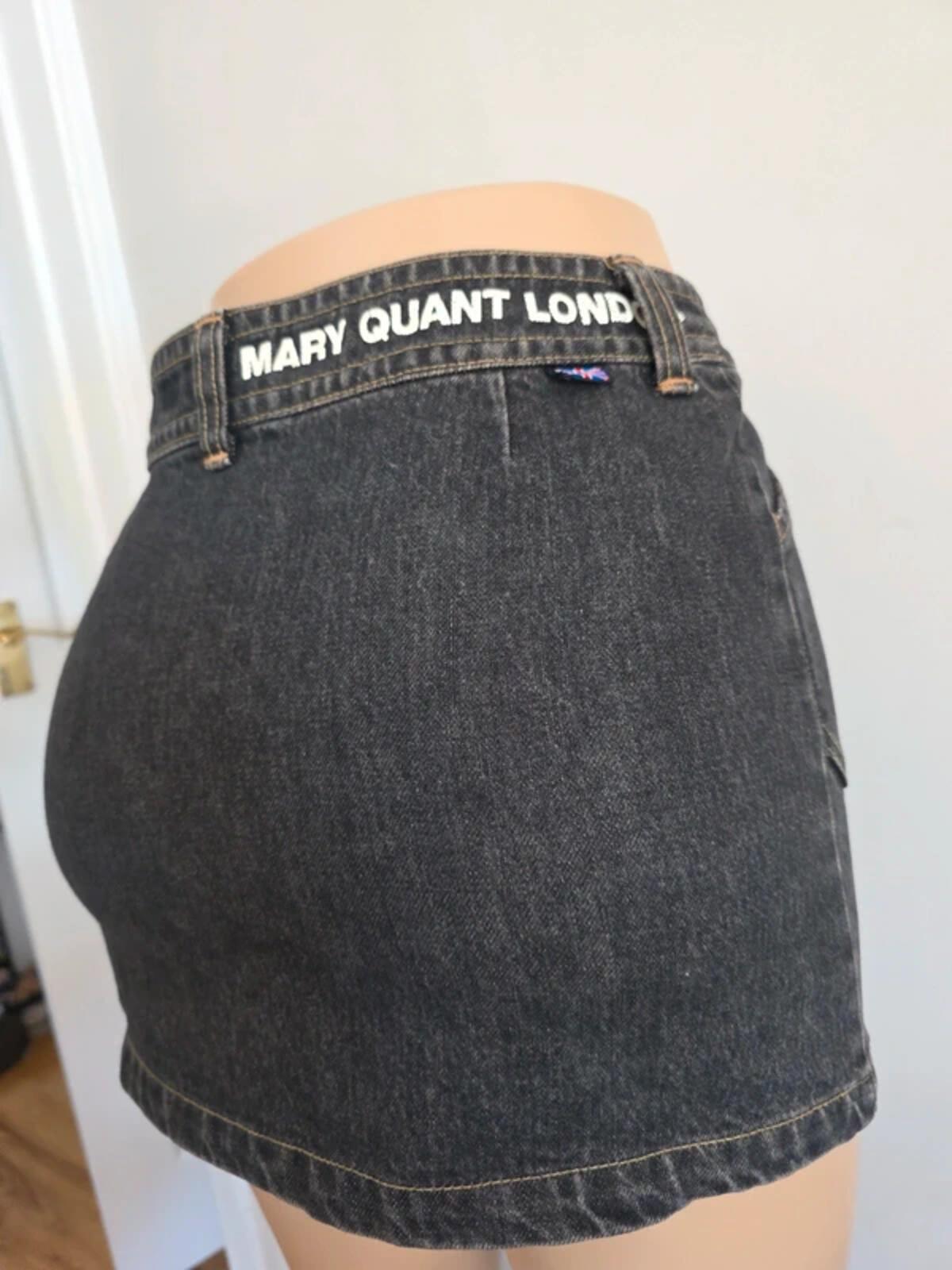 Mary Quant London Vintage Y2K Mid Rise Denim Mini Skirt UK Size 4/6
