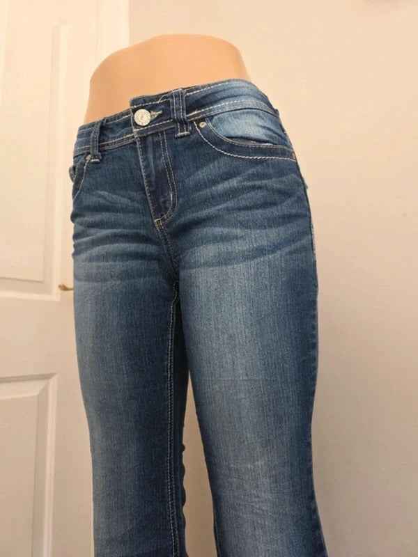 Lei Sophia Mid Rise Flared Vintage Y2K Jeans UK Size 10 Petite