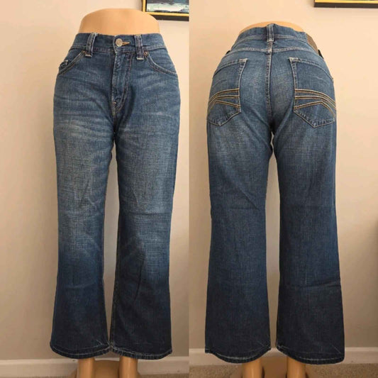 Express Jeans High Rise Loose Bootcut Vintage Y2K Jeans UK Size 14 Petite