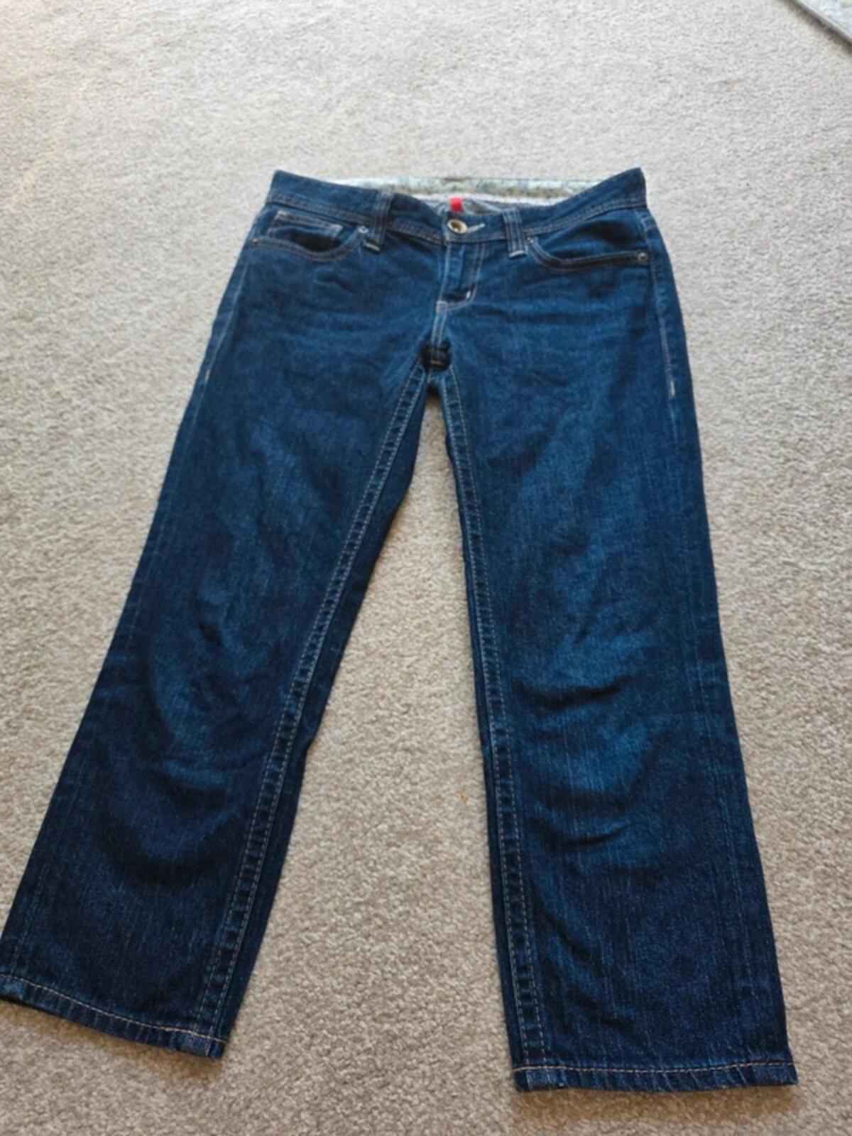 Vintage Y2K Ultra Low Rise Cropped Uniqlo Jeans UK Size 4/6