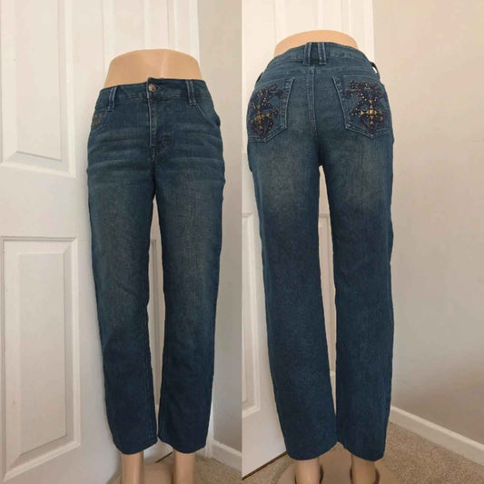 Style & Co Mid Rise Straight Vintage Y2K Jeans UK Size 10 Petite