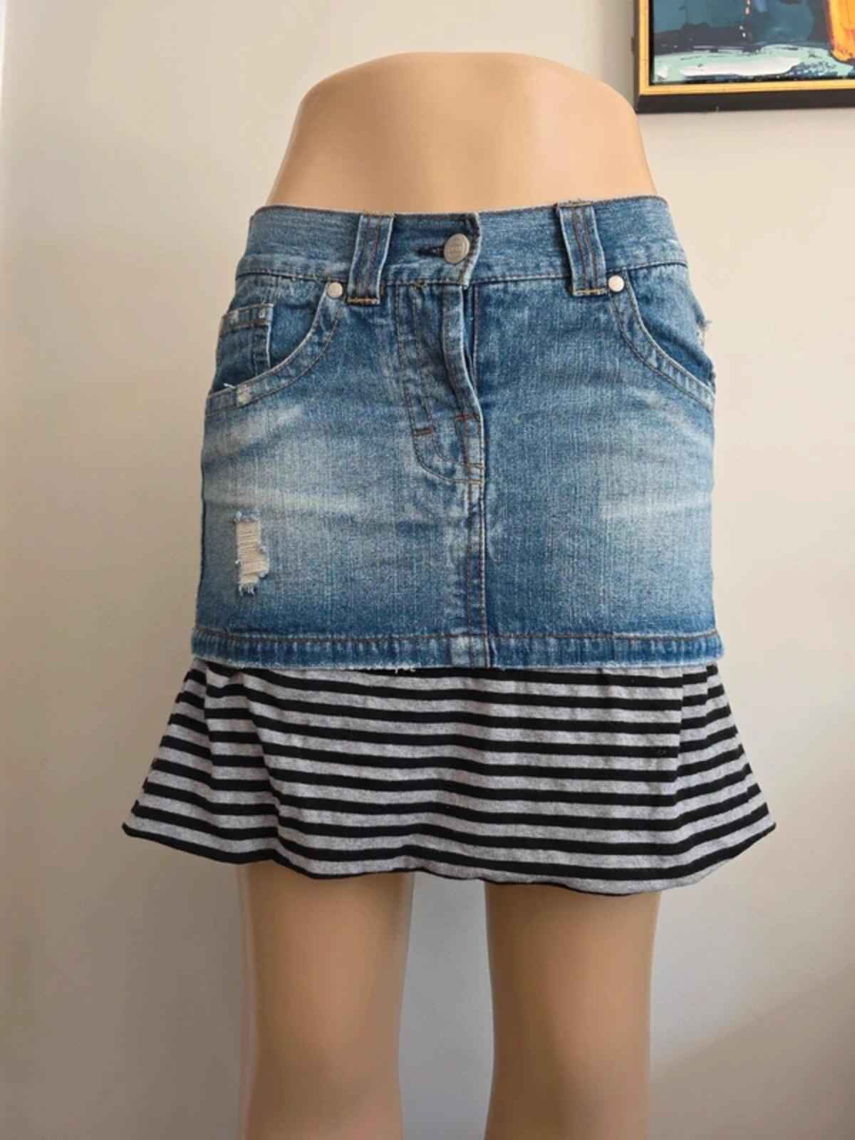 Terranova Vintage Y2K Low Rise Denim Mini Skirt UK Size 8/10