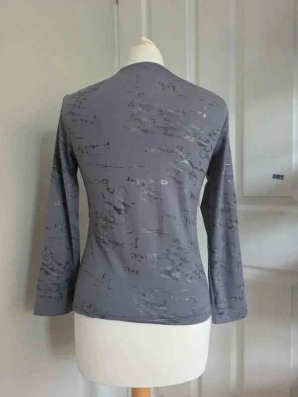 Grey Corset Style Zip Up Fairy Grunge Top UK Size 12