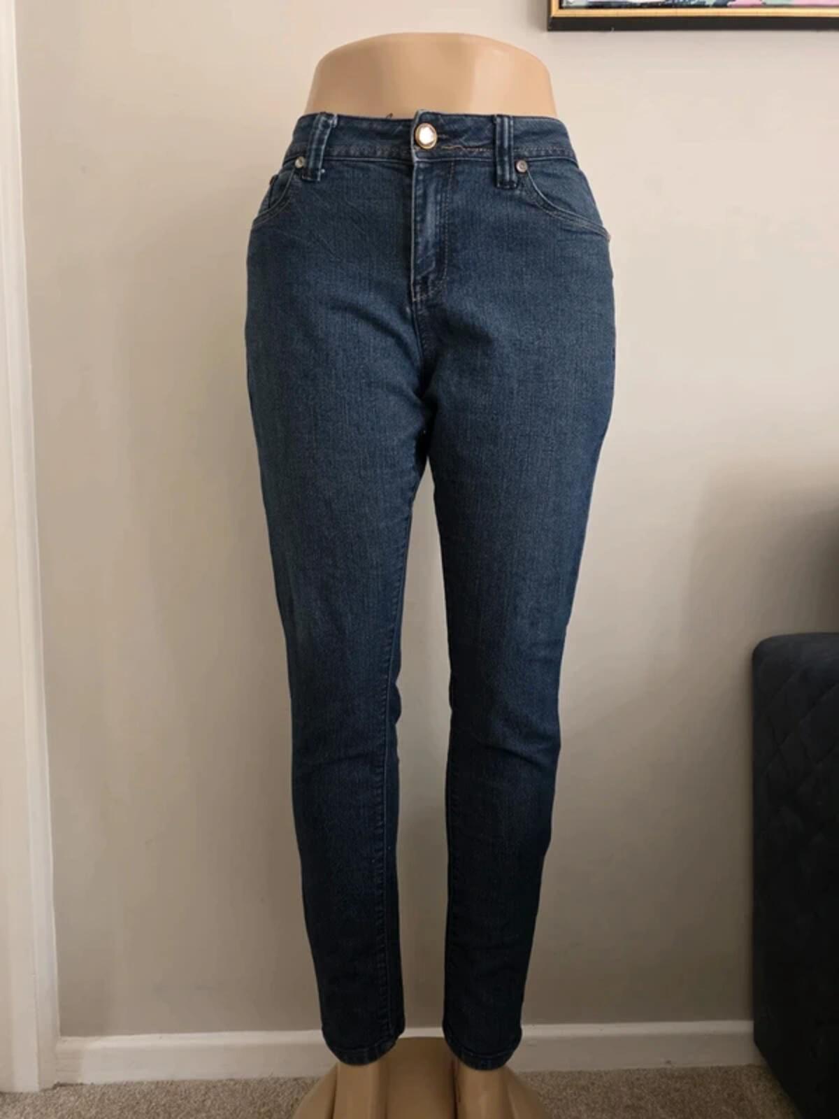 Vintage Y2K Twinkle Mid Rise Blingy Skinny Jeans UK Size 14