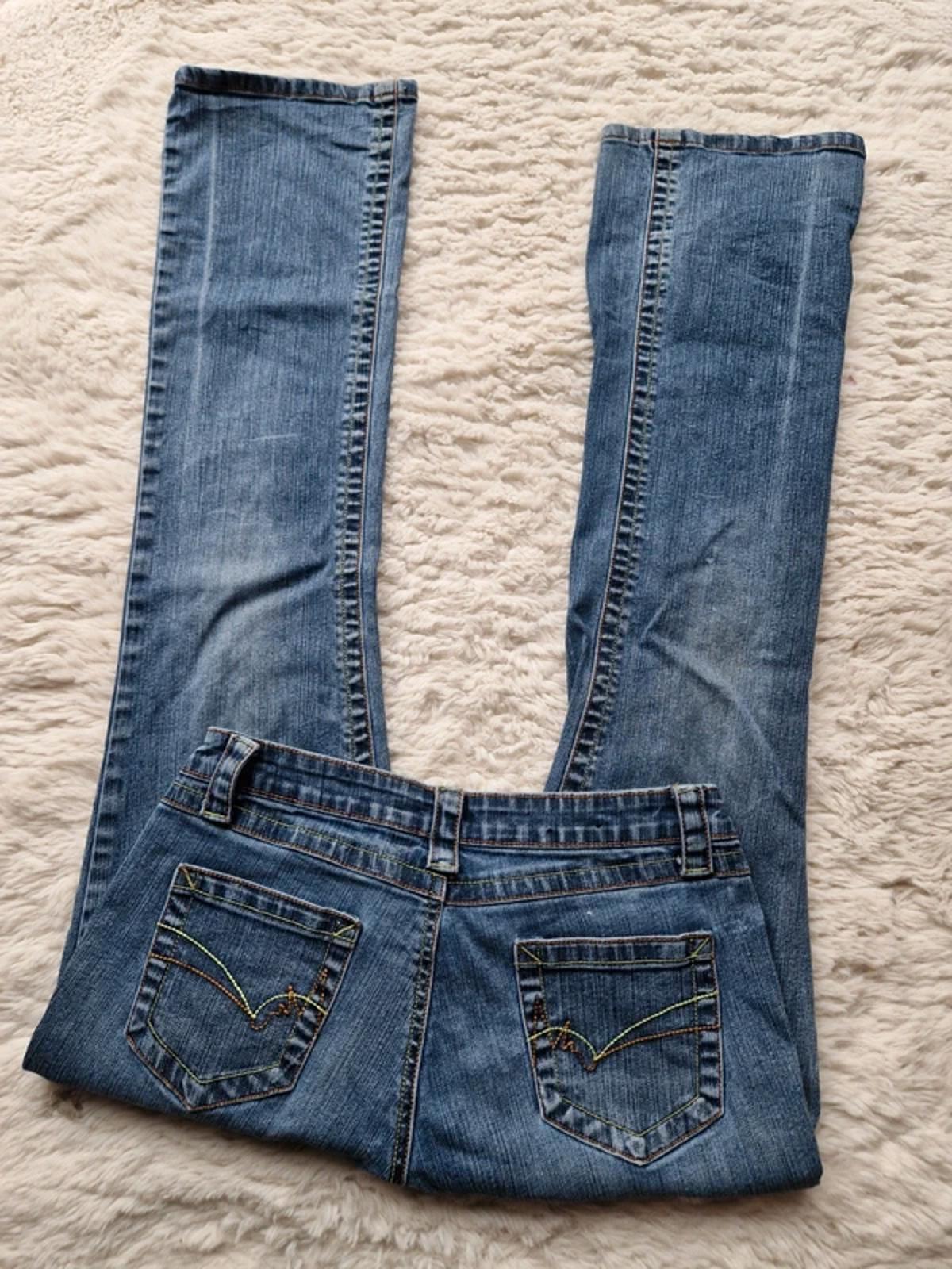 Y2K "Younique Jeans" Ultra Low Rise Bootcut Indie Grunge Festival Denim UK 8 Petite