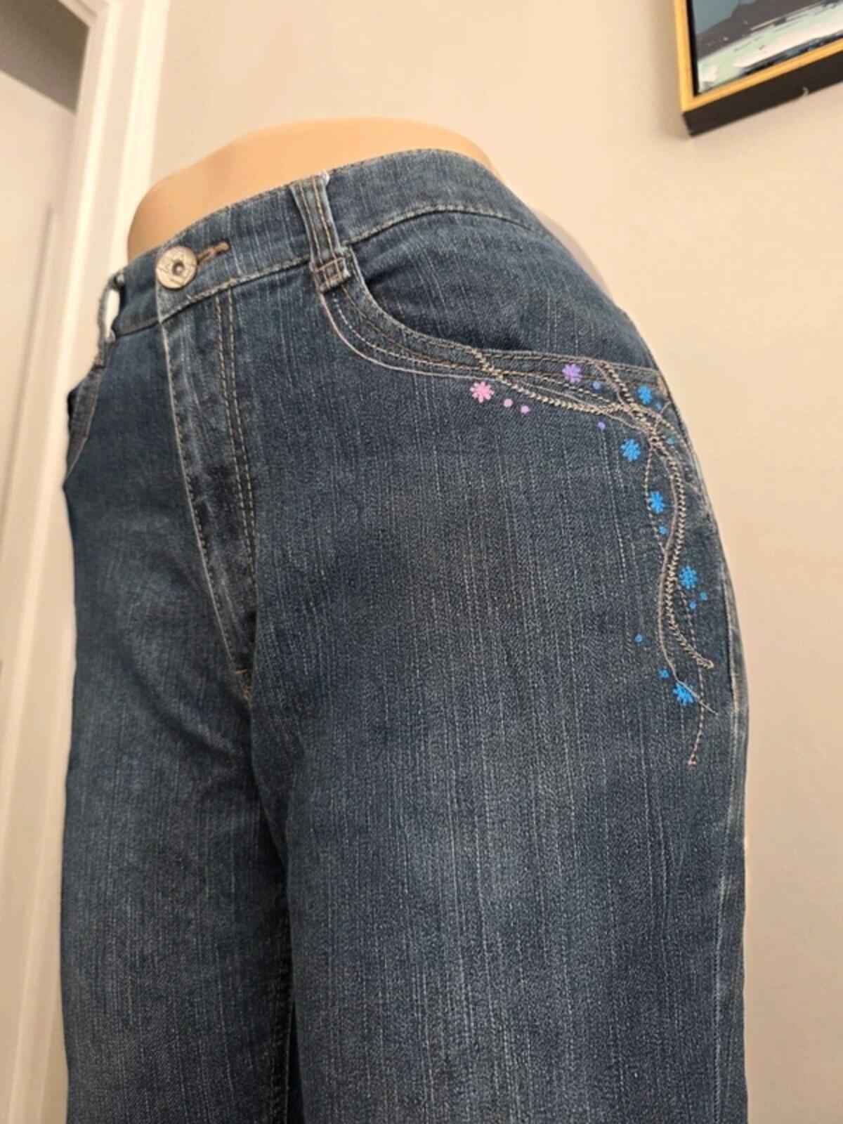 Flash High Rise Wide Leg Straight Vintage Y2K Jeans UK Size 14 Petite