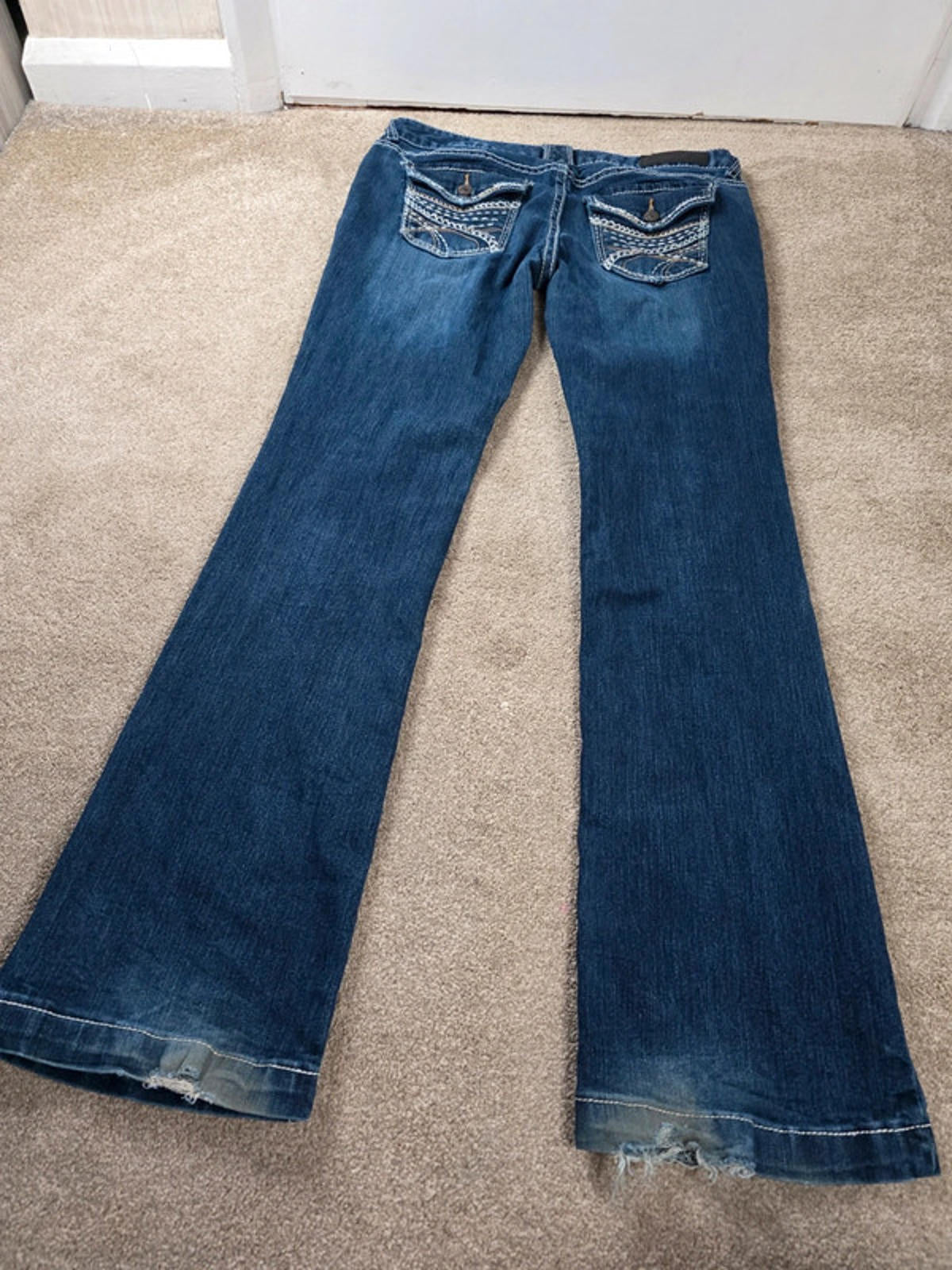 Vintage Y2K Twentyone Black Low Rise Bootcut Jeans UK Size 12