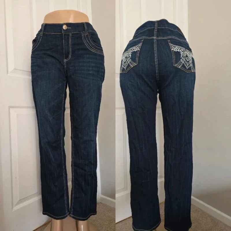 Seven7 Luxe Mid Rise Straight Vintage Y2K Jeans UK Size 18 Petite