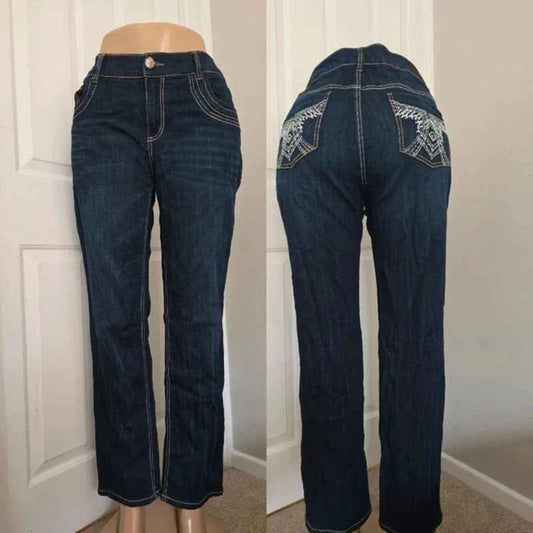 Seven7 Luxe Mid Rise Straight Vintage Y2K Jeans UK Size 18 Petite