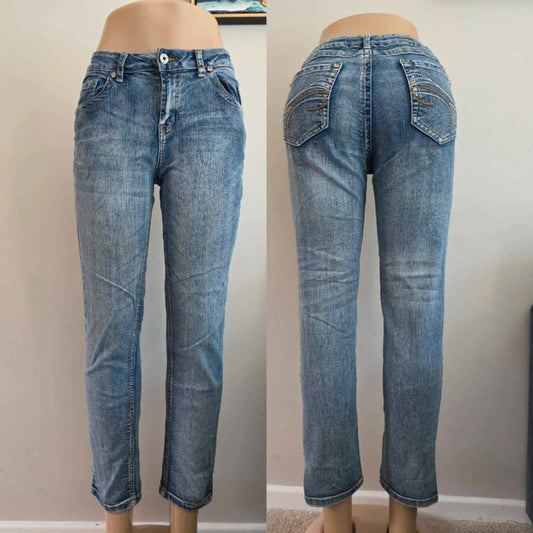 Zenim Mid Rise Slim Vintage Y2K Jeans UK Size 8 Petite