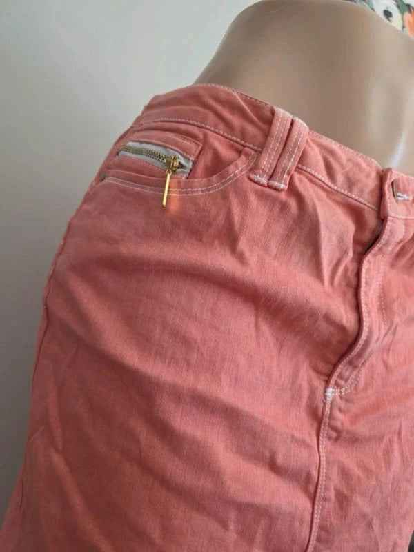 Vintage Y2K Max Jeans Pink Denim Mini Skirt UK Size 14