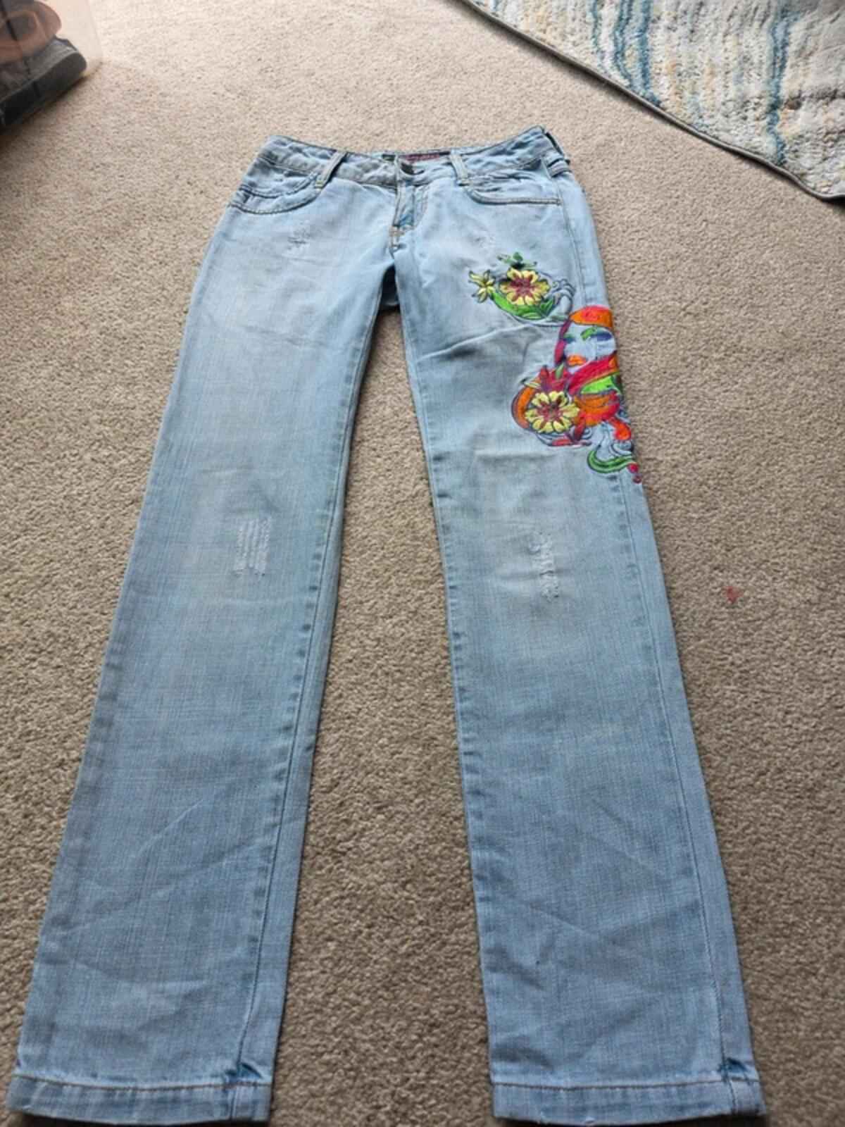 Flygirl Low Rise Straight Leg Jeans UK Size 6