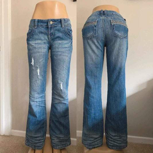 Almost Famous Low Rise Bootcut Vintage Y2K Jeans UK Size 8/10
