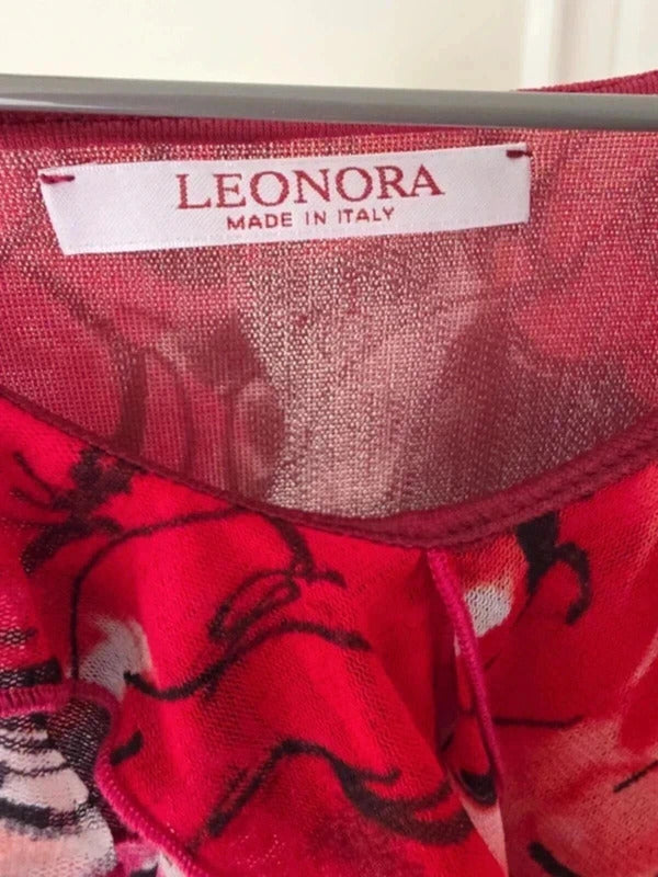 Leonora Made in Italy Floral Mesh Blouse UK Size 18