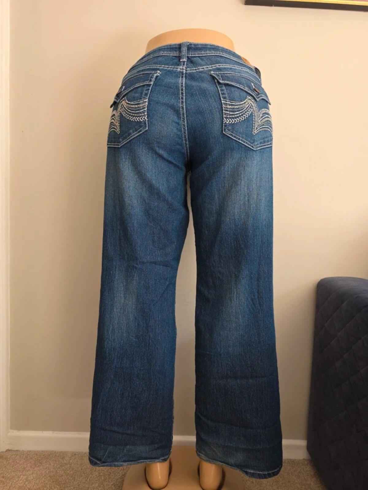 L.E.I Mid Rise Wide Leg Vintage Y2K Jeans UK Size 16 Petite