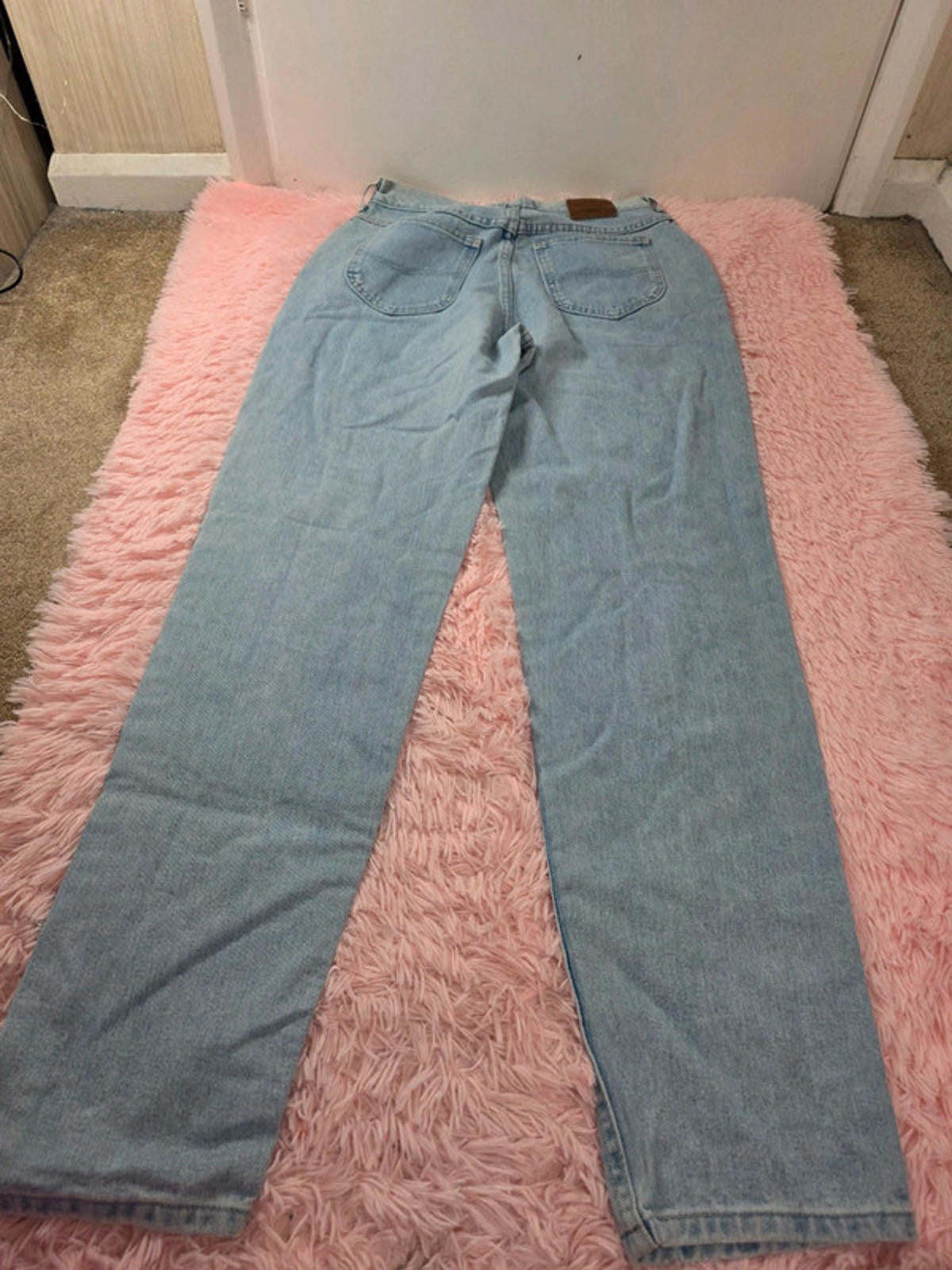 Vintage Y2K Lee Mum Jeans Light Blue Denim UK Size 10 Tall