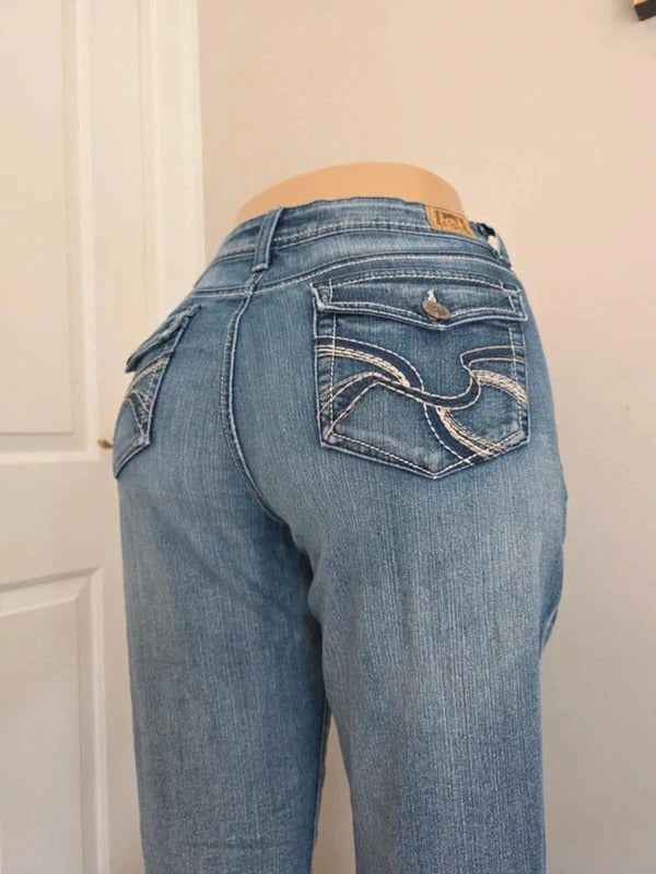 L.e.i. Mid Rise Bootcut Vintage Y2K Jeans UK Size 14 Tall