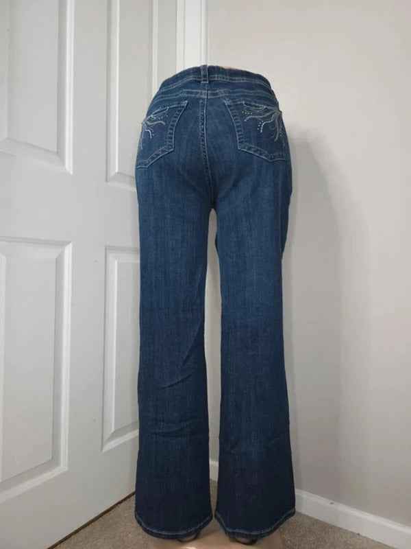Lee Mid Rise Bootcut Vintage Y2K Jeans UK Size 16/18 Petite