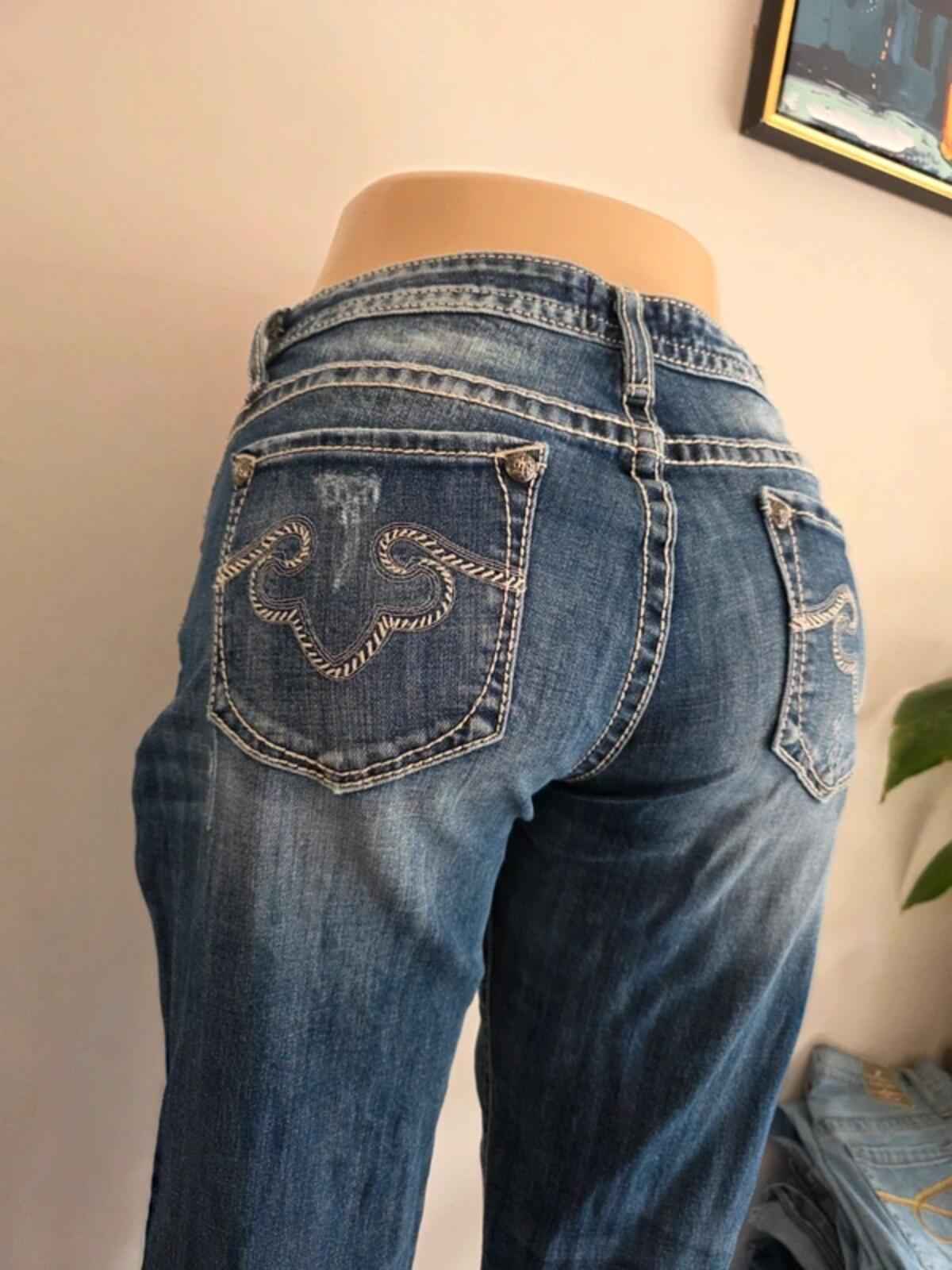 Vintage Y2K Rerock Low Rise Skinny Jeans UK Size 14