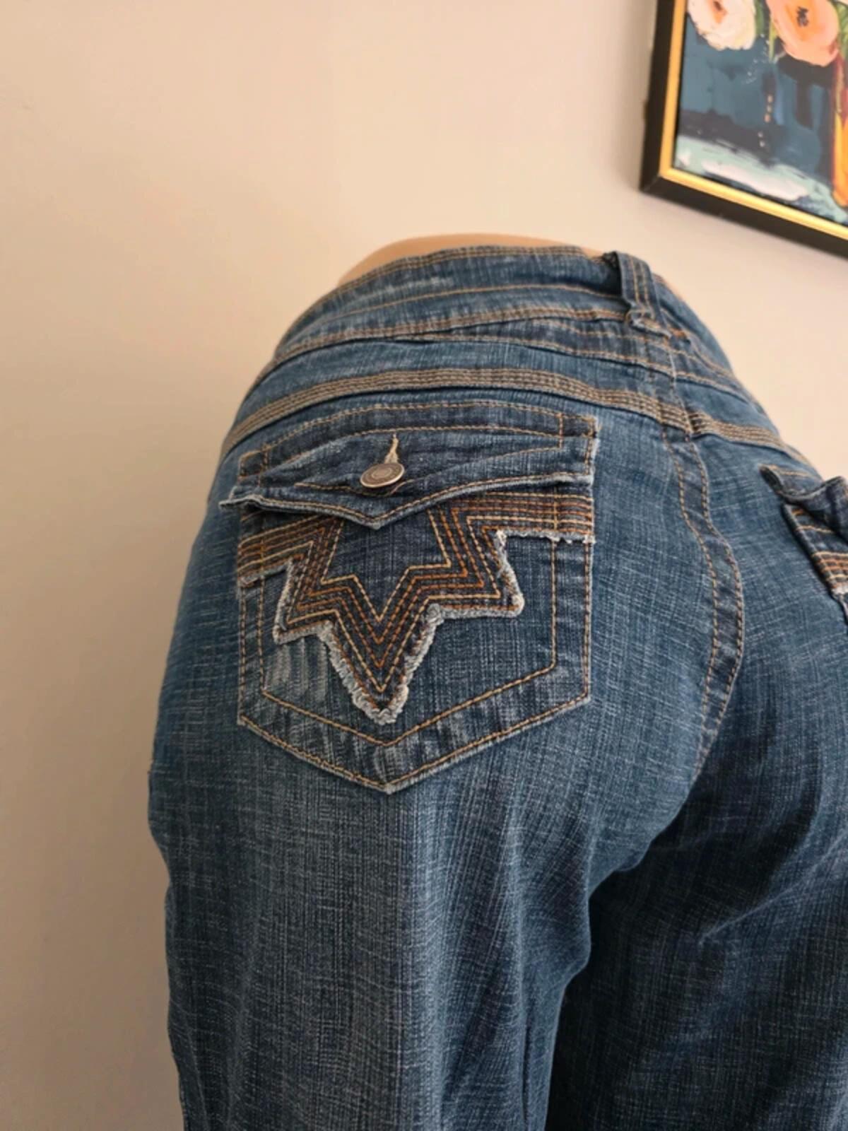 Hydraulic Vintage Y2K Mid Rise Flared Capri Convertible Jeans UK Size 18 Petite