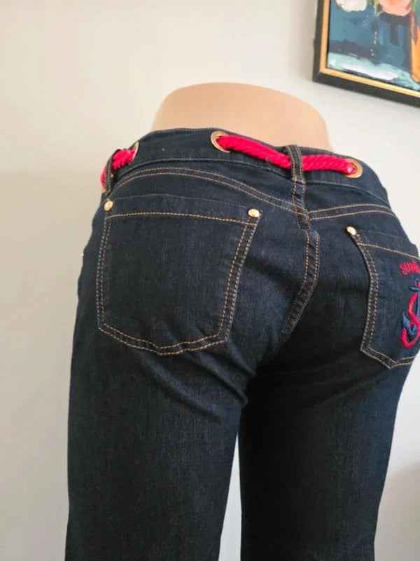 Studio F Mid Rise Slim Vintage Y2K Jeans UK Size 12/14