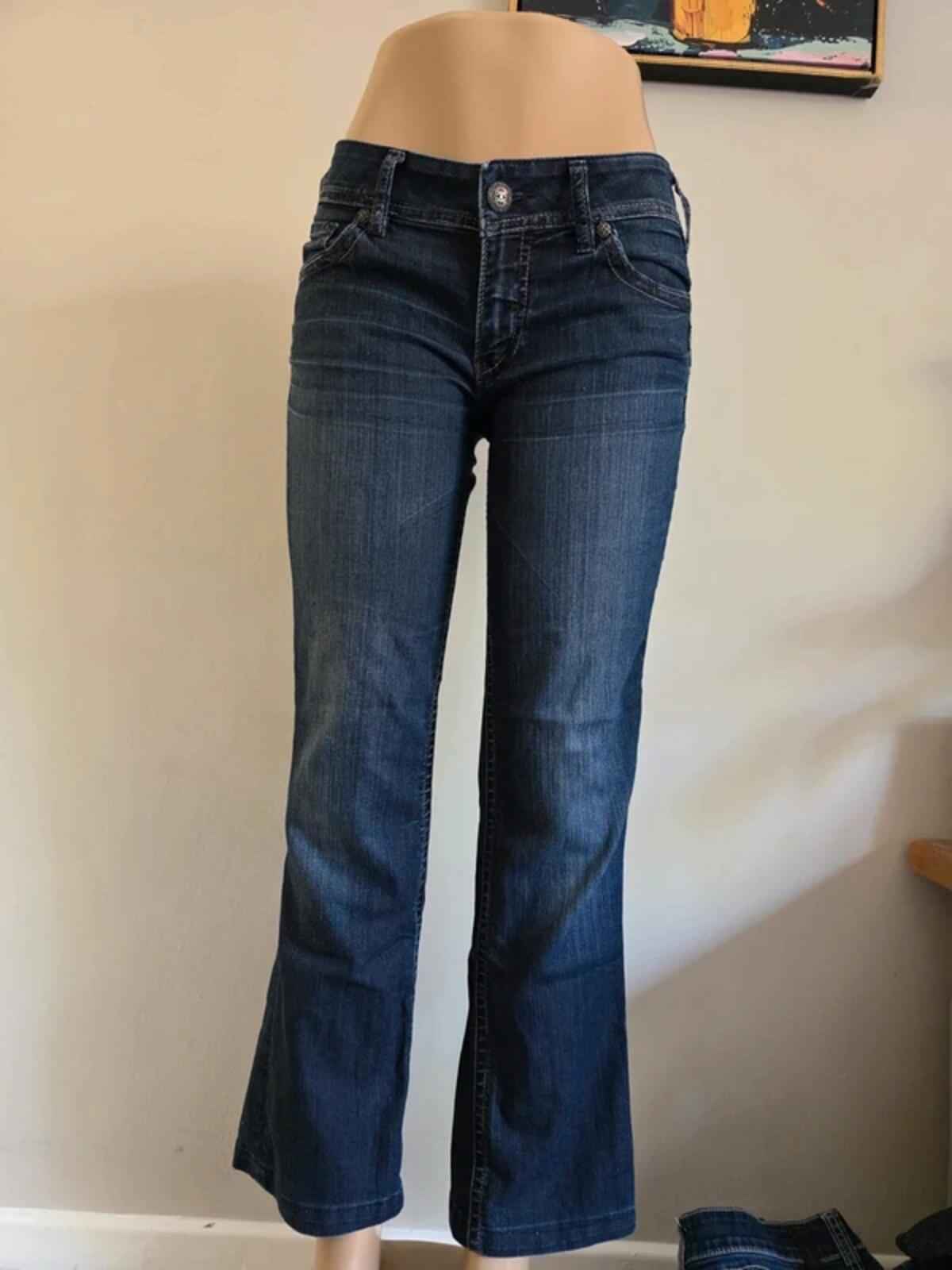 Vintage Y2K Silver Jeans Mid Rise Bootcut Jeans UK Size 12 Petite