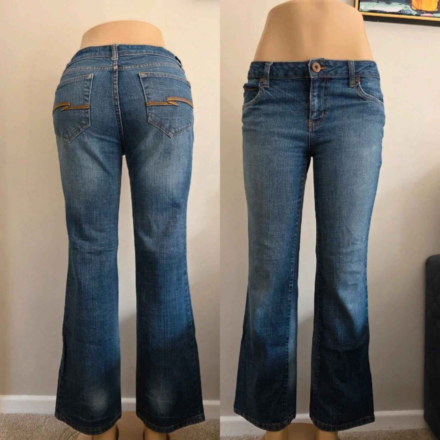 Arizona Mid Rise Bootcut Jeans UK Size 10 Petite