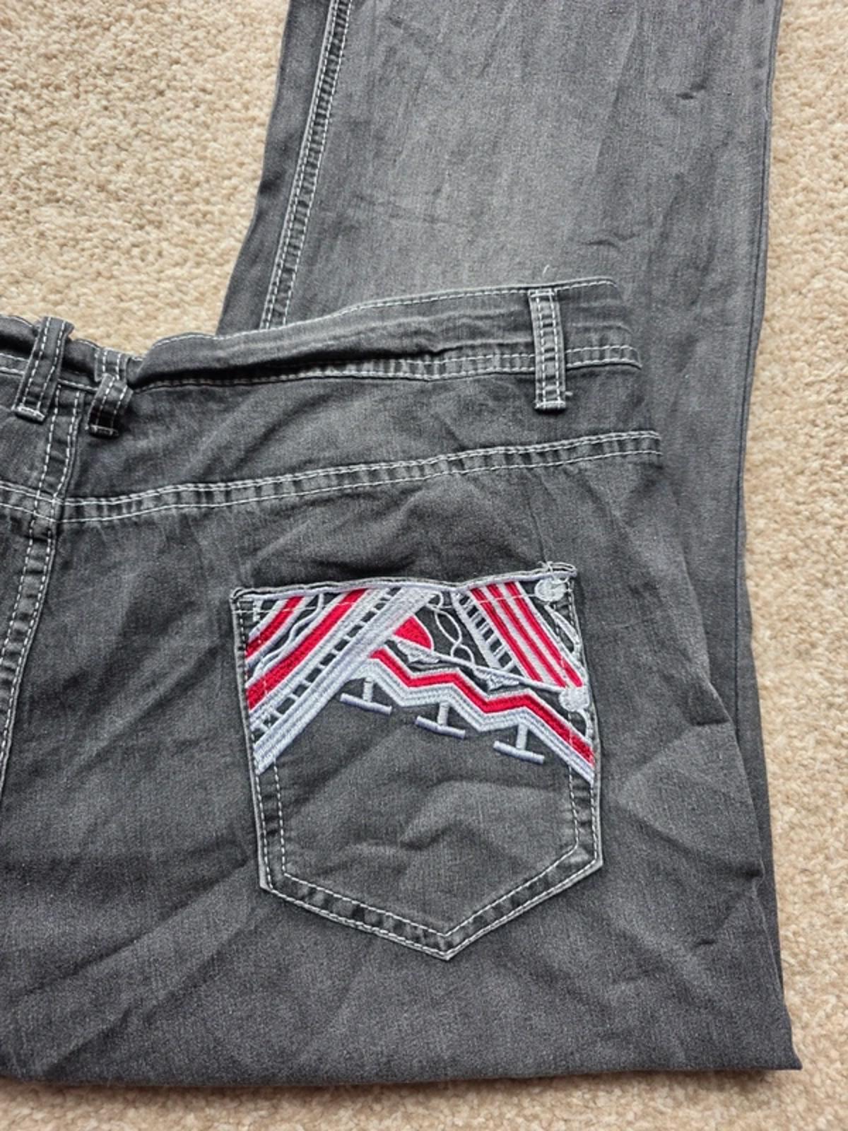 Vintage Y2K Low Rise Bootcut Jeggings Dark Grey UK Size 16 Petite
