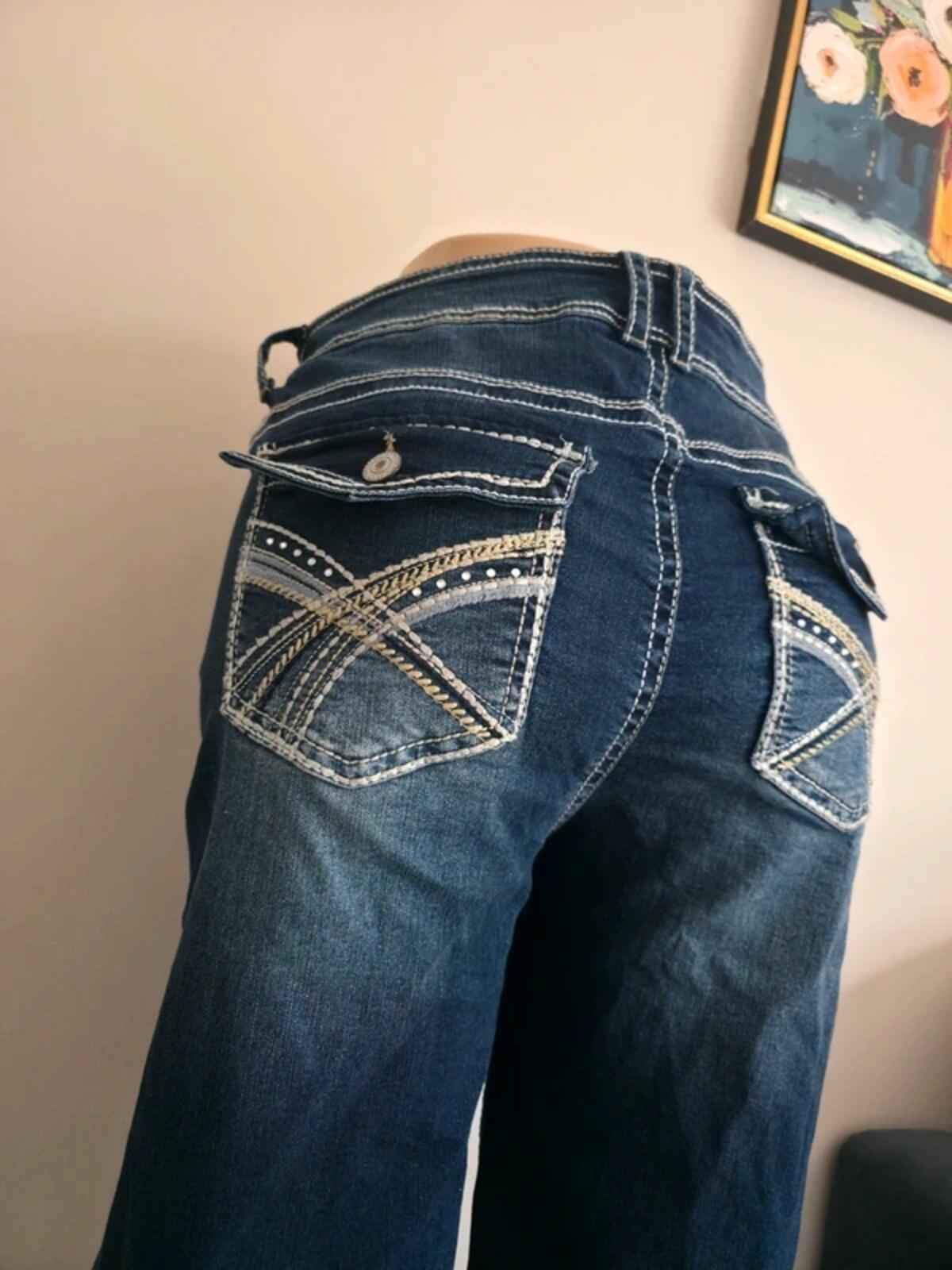 Wallflower Vintage Y2K High Rise Relaxed Bootcut Jeans UK Size 18 Petite