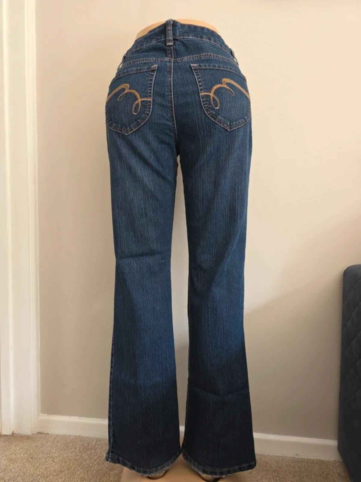 Nine West Vintage Y2K Mid Rise Wide Leg Bootcut Jeans UK Size 10