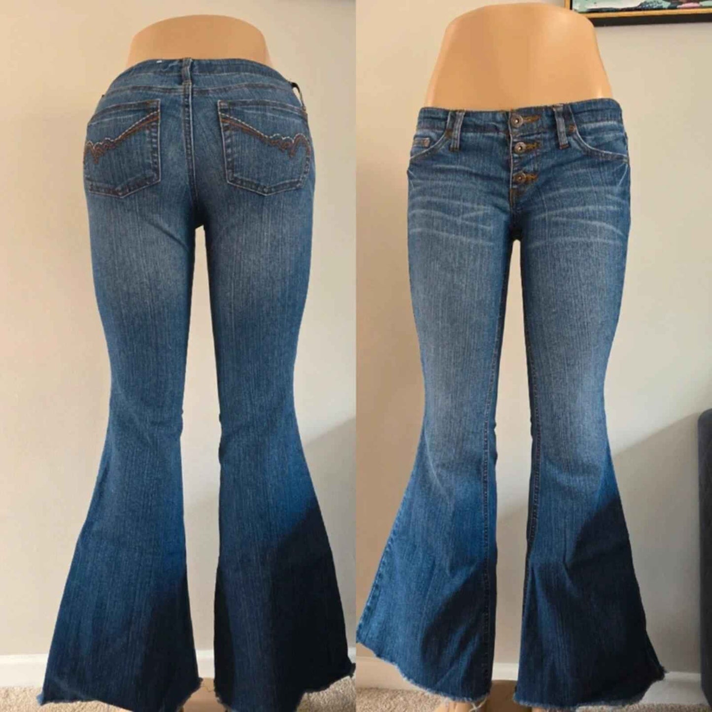 Lei Low Rise Flared Vintage Y2K Jeans UK Size 4 Petite