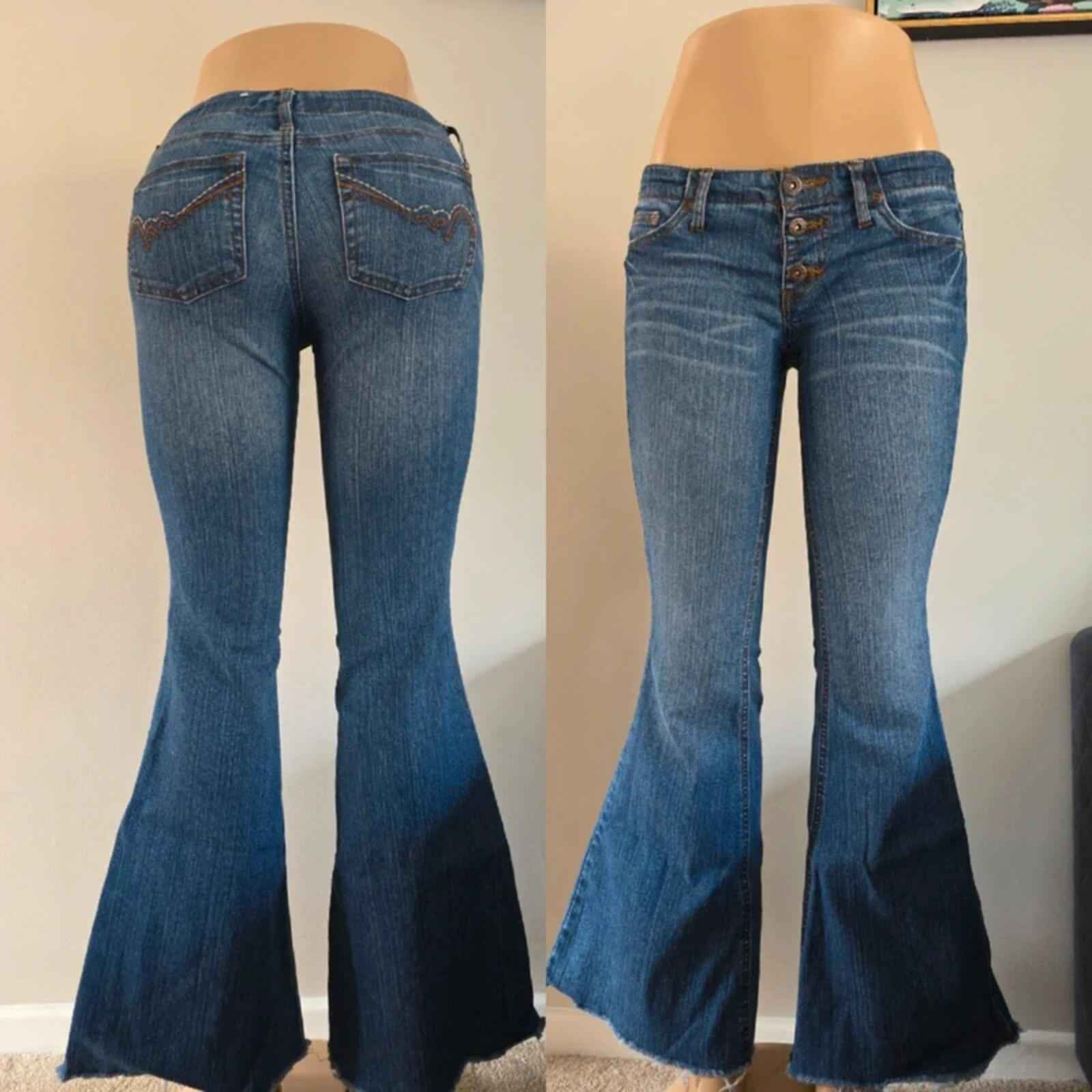 Lei Low Rise Flared Vintage Y2K Jeans UK Size 4 Petite
