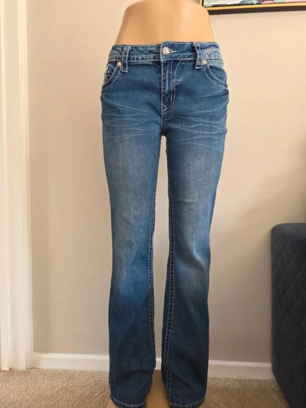 Vivi Diva Mid Rise Bootcut Vintage Y2K Jeans UK Size 10/12 Tall