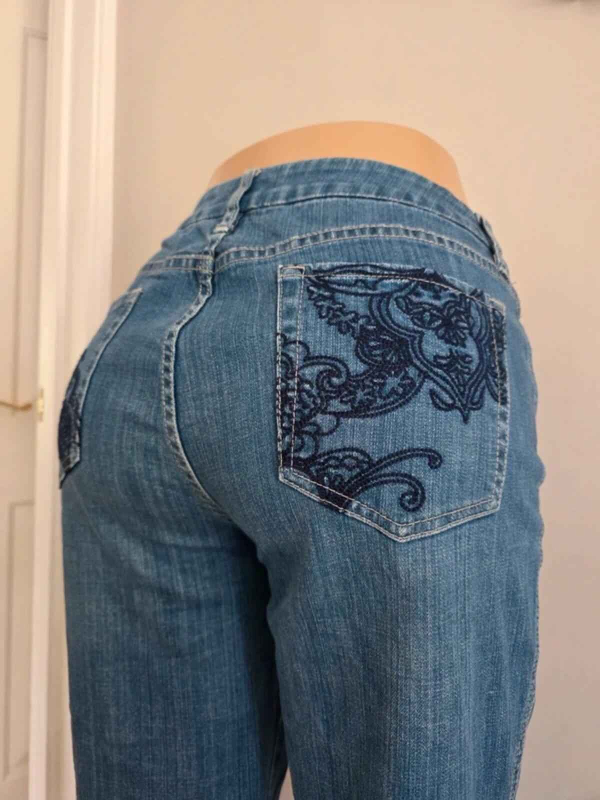 Chico’s Platinum Mid Rise Bootcut Vintage Y2K Jeans UK Size 12/14 Petite