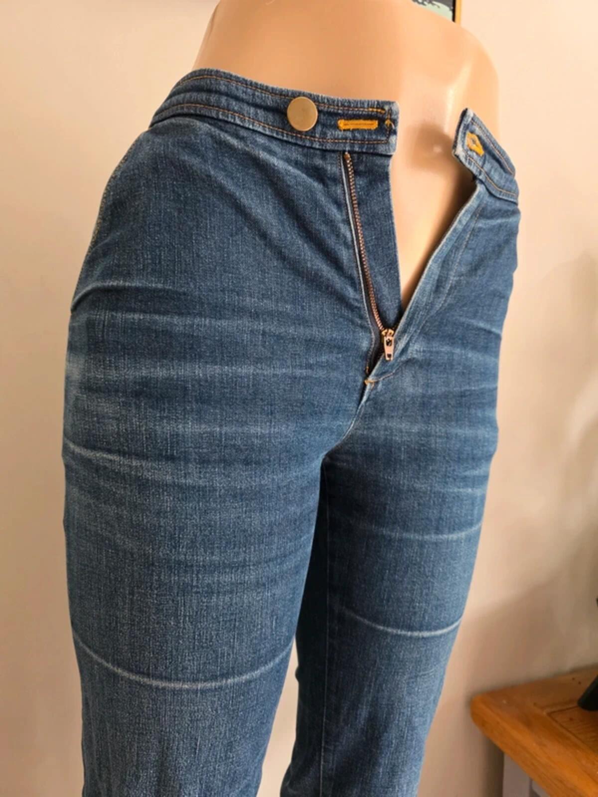 Vintage Y2K Peyton Place Mid Rise Cropped Jeans UK Size 6